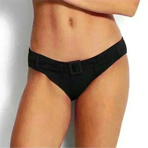 NWT $88 SEAFOLLY PINTUCKED BELTED HIPSTER BOTTOM Sz US 8